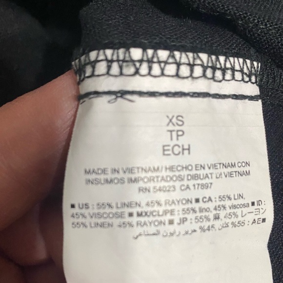 Old Navy Black Linen Blend Waisted Sleeveless Dress Minimalist Size XS - Picture 5 of 5